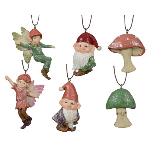 Decoris herfstfiguur hanger kunststof assortie - L 4,8 x B 1,3 x H 7,4 cm