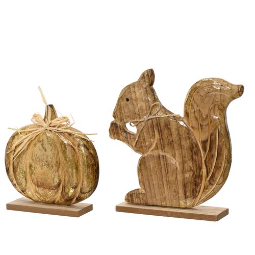 Decoris herfstfiguur vurenhout naturel - L 1,2 x B 8 x H 8 cm