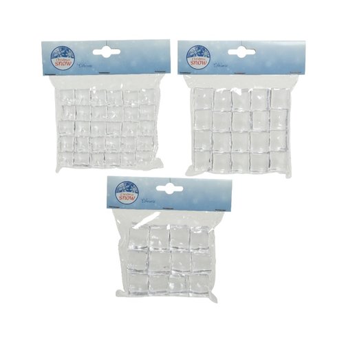 Decoris Ijsblokje acryl ice cubes 3ass - transparant