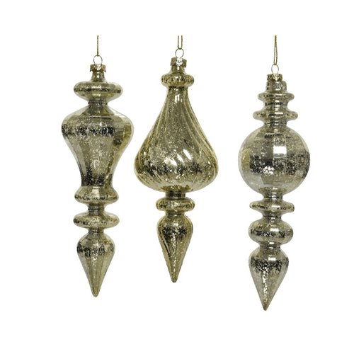 Decoris Ijspegel plastic antique 3ass - Licht Goud