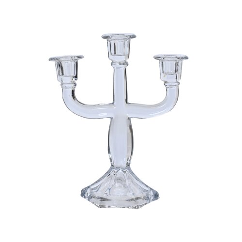 Decoris Kandelaar glas  helder - L 12 x B 23,5 x H 28 cm