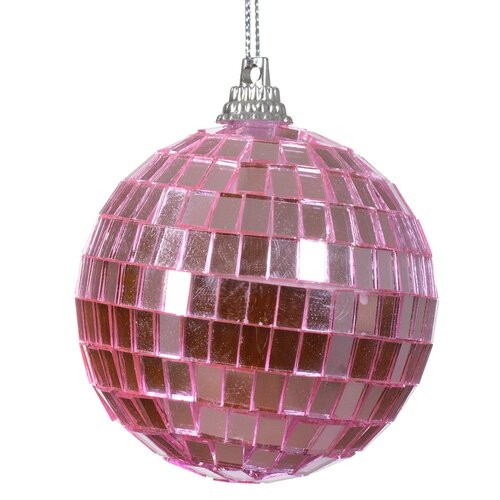 Decoris kerstbal foam fuchsia - D 6 cm