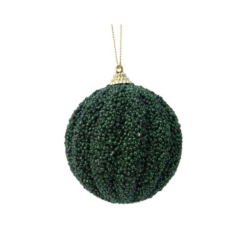 Decoris Kerstbal foam glitter glitter - Groen