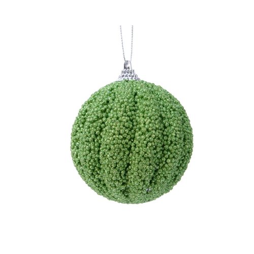 Decoris Kerstbal foam glitter glitter - mistletoe groen