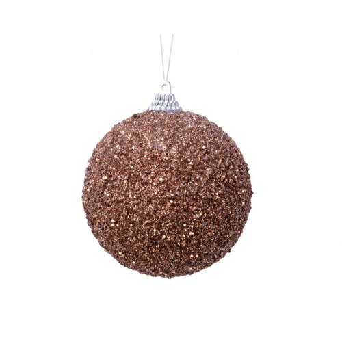 Decoris Kerstbal foam glitter sequins and glitter - Walnoot