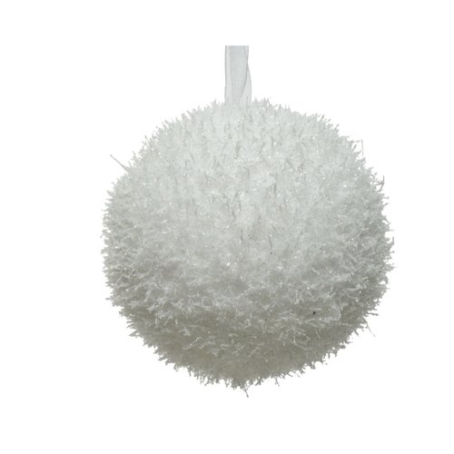 Decoris Kerstbal foam ice - Wit