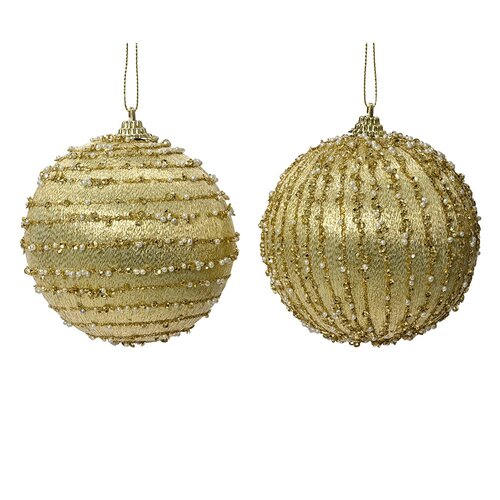 Decoris kerstbal foam licht goud - D 6 cm