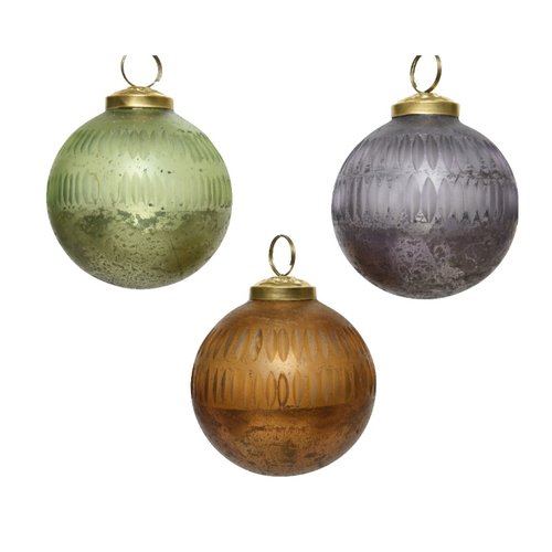 Decoris kerstbal glas 3ass