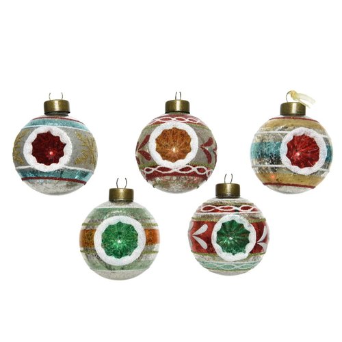 Decoris kerstbal glas antique 5kl.ass