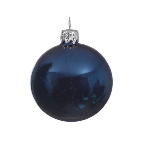 Decoris kerstbal glas Night blue - D 15 cm