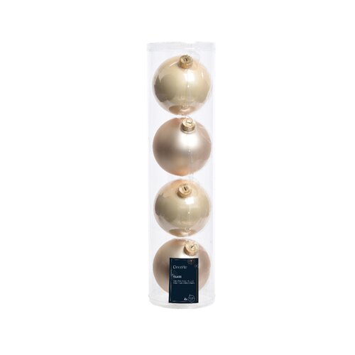 Decoris kerstbal glas Pearl D 10 cm 4 stuks