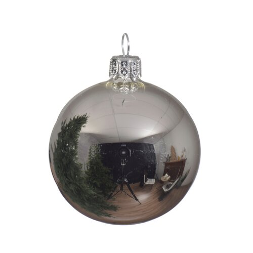 Decoris kerstbal glas Silver D 15 cm