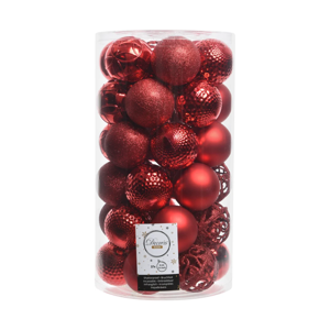 Decoris kerstbal kunststof christmas red 37 stuks - D 6 cm - afbeelding 1