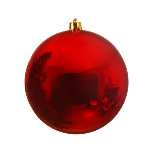 Decoris kerstbal kunststof Christmas red D 14 cm