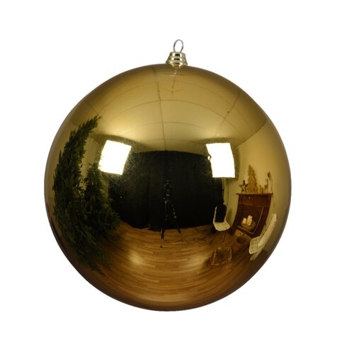 Decoris kerstbal kunststof Light gold D 20 cm