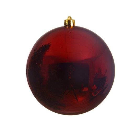 Decoris kerstbal kunststof ossenbloed rood D 20 cm