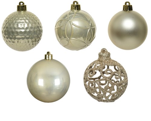 Decoris kerstbal kunststof pearl 37 stuks - D 6 cm - afbeelding 2