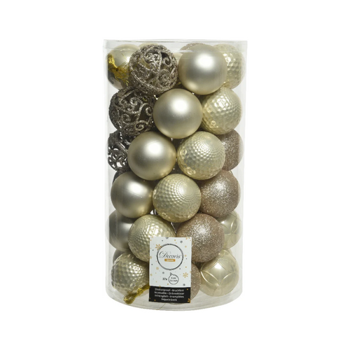 Decoris kerstbal kunststof pearl 37 stuks - D 6 cm - afbeelding 1