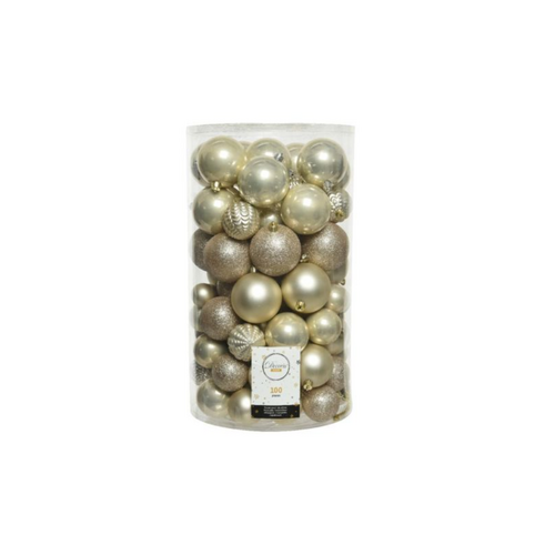 Decoris kerstbal kunststof Pearl D 6 cm 100 stuks