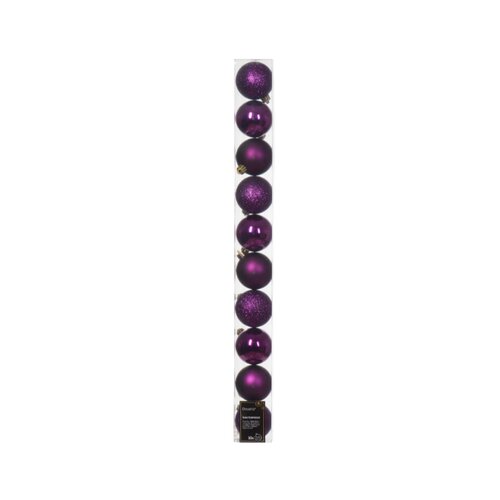 Decoris kerstbal kunststof Violet D 6 cm 10 stuks