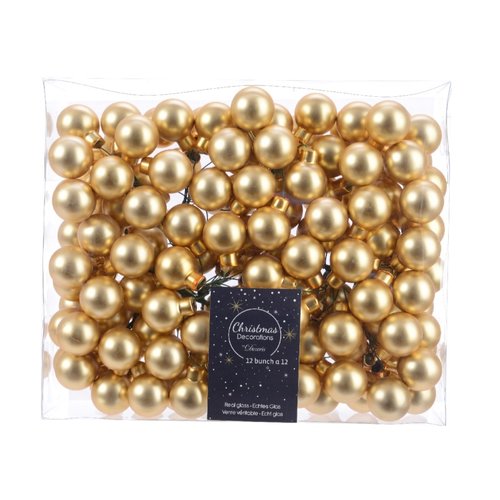 Decoris Kerstballen glas matt - Licht Goud