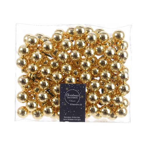 Decoris Kerstballen glas shiny - Licht Goud