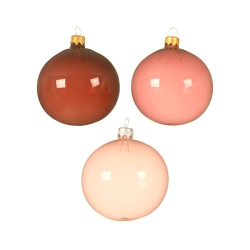 Decoris Kerstballen glas unsilvered enamel - unsilvered shiny transparent 3kl.ass