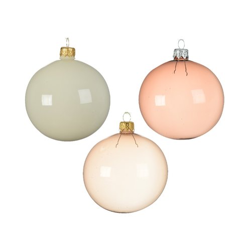 Decoris Kerstballen glas unsilvered enamel - unsilvered shiny transparent 3kl.ass