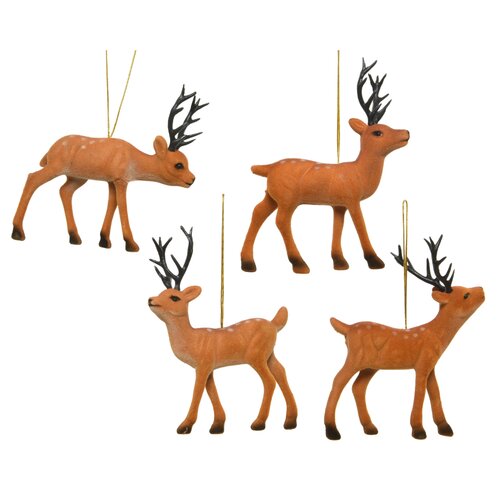 Decoris kerstboom hanger rendier bruin - L 2 x B 12 x H 13 cm