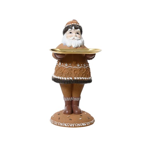 Decoris kerstman bruin - L 18 x B 19 x H 35 cm