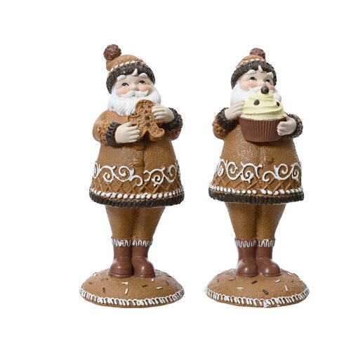 Decoris kerstman bruin - L 6,5 x B 7 x H 15 cm