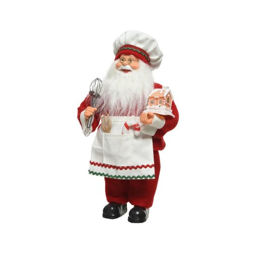 Decoris Kerstman polyester cookware - Rood/Wit