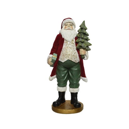 Decoris Kerstman polyresin santa