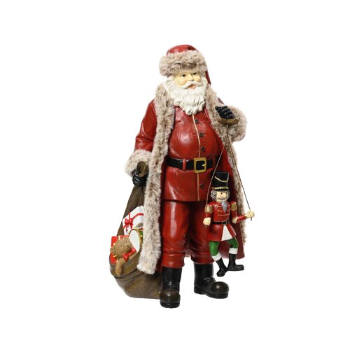 Decoris kerstman rood/kleur(en) - L 15,7 x B 21,4 x H 38 cm