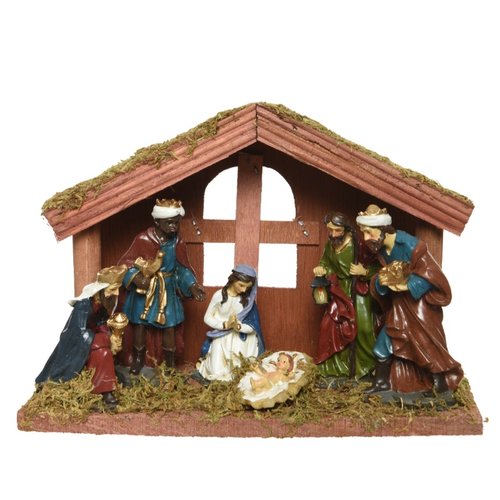 Decoris Kerststal mdf maria, joseph, jesus, 3 king 6 poly figures