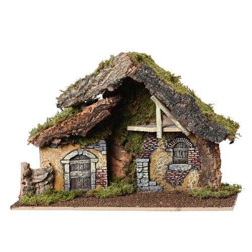 Decoris Kerststal naturel  naturel - L 43 x B 19 x H 29 cm