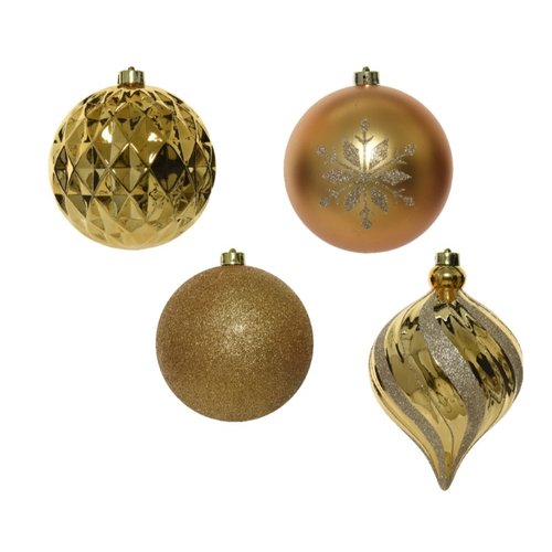 Decoris Kunststof Kerstballen 6 stuks - Goud - afbeelding 2