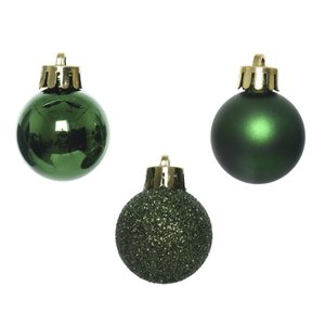 Decoris Kunststof Kerstballen Tube 10 stuks - Dennengroen - afbeelding 2