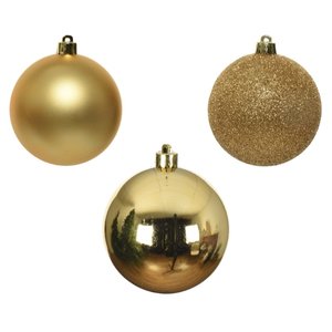 Decoris kunststof kerstballen lichtgoud - D 6 cm - afbeelding 2