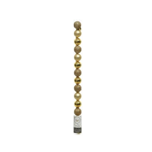 Decoris Kunststof Kerstballen Tube 10 stuks - Licht Goud - afbeelding 1