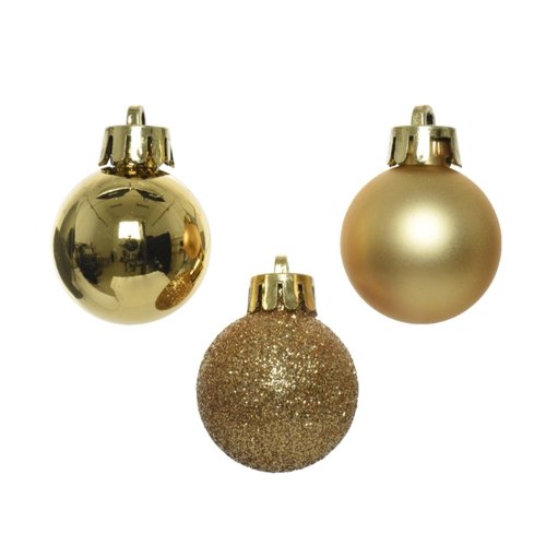 Decoris Kunststof Kerstballen Tube 10 stuks - Licht Goud - afbeelding 2