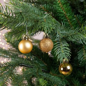 Decoris Kunststof Kerstballen Tube 10 stuks - Licht Goud - afbeelding 3