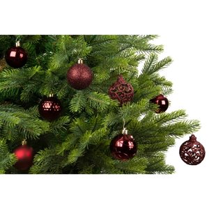 Decoris kunststof kerstballen tube oxblood 37 stuks - D 6 cm - afbeelding 3