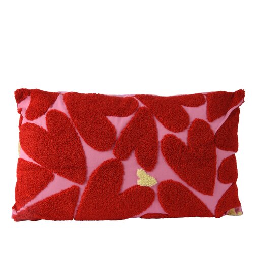 Kussen polyester katoen rood - D 30 x H 50 cm