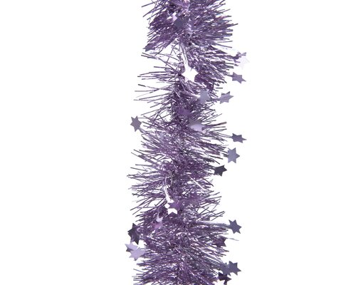 Decoris lametta guirlande stars Crystal lilac 2.7 m