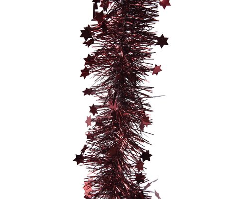 Decoris lametta guirlande stars Oxblood 2.7 m