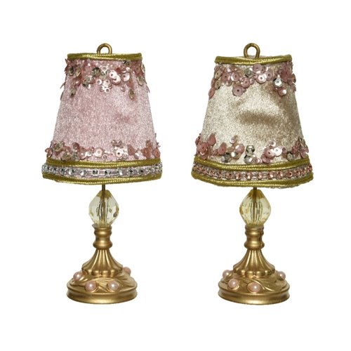 Decoris Lamp plastic velvet sequin 2kl.ass