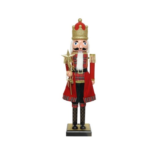 Decoris Notenkraker pp crown, wand - rood/kleur(en)