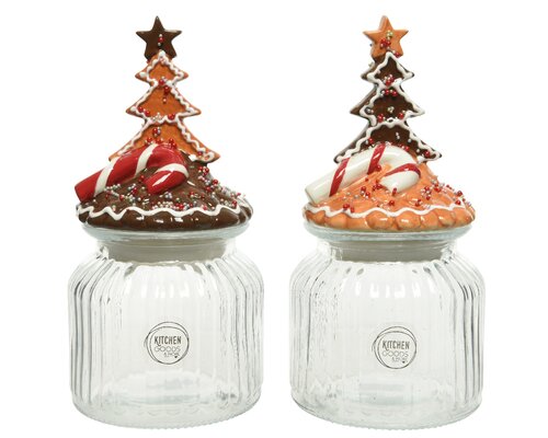 Decoris opbergpot glas cookie tree 20 cm