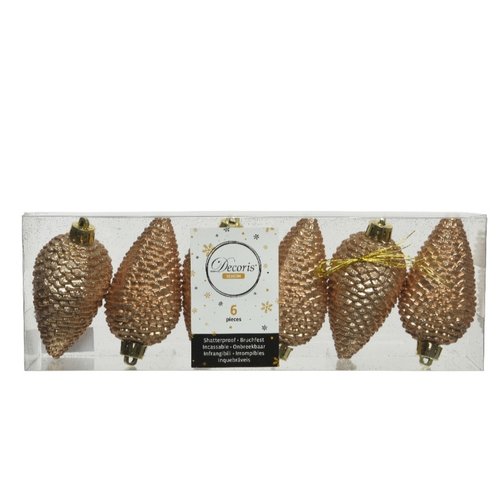 Decoris ornament dennenappel toffee - D 4,5 x H 8 cm